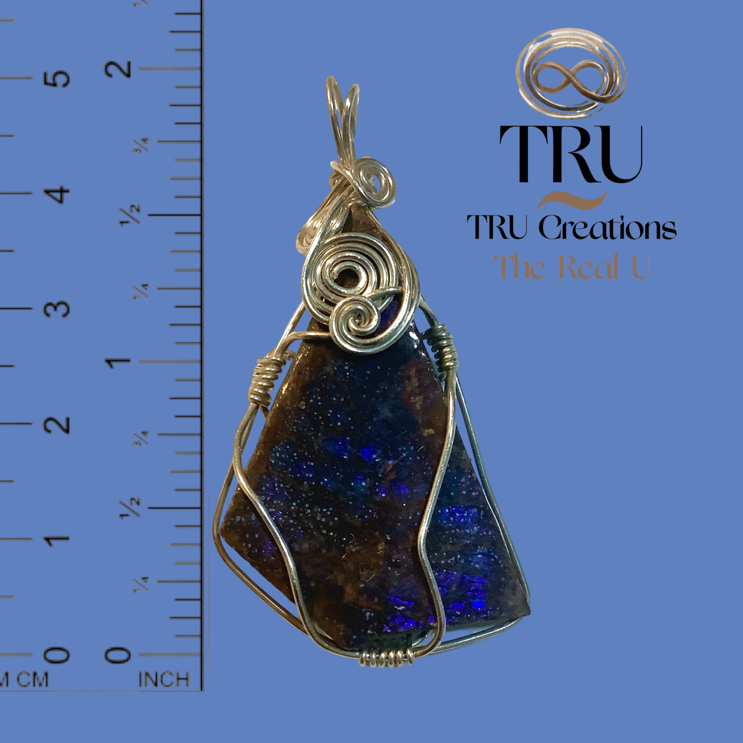 Ammolite with Subtle Blue Flash ~ Sterling Silver