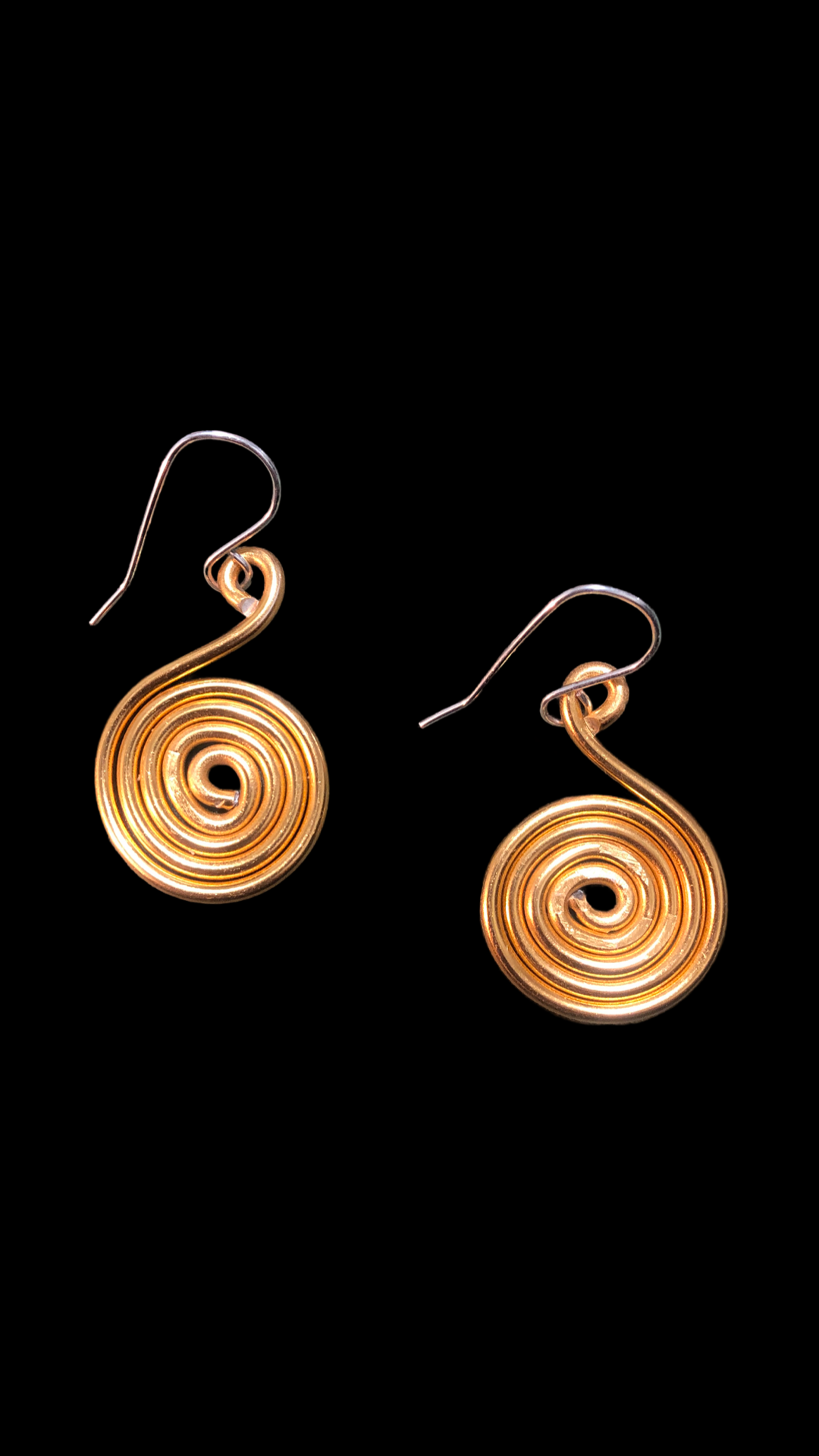 Medium Spiral Gold plated Aluminum Earrings