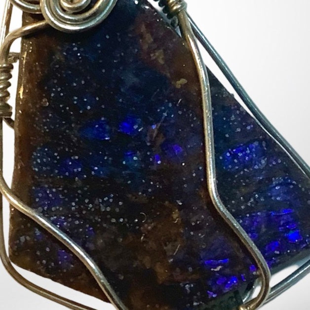 Ammolite with Subtle Blue Flash ~ Sterling Silver