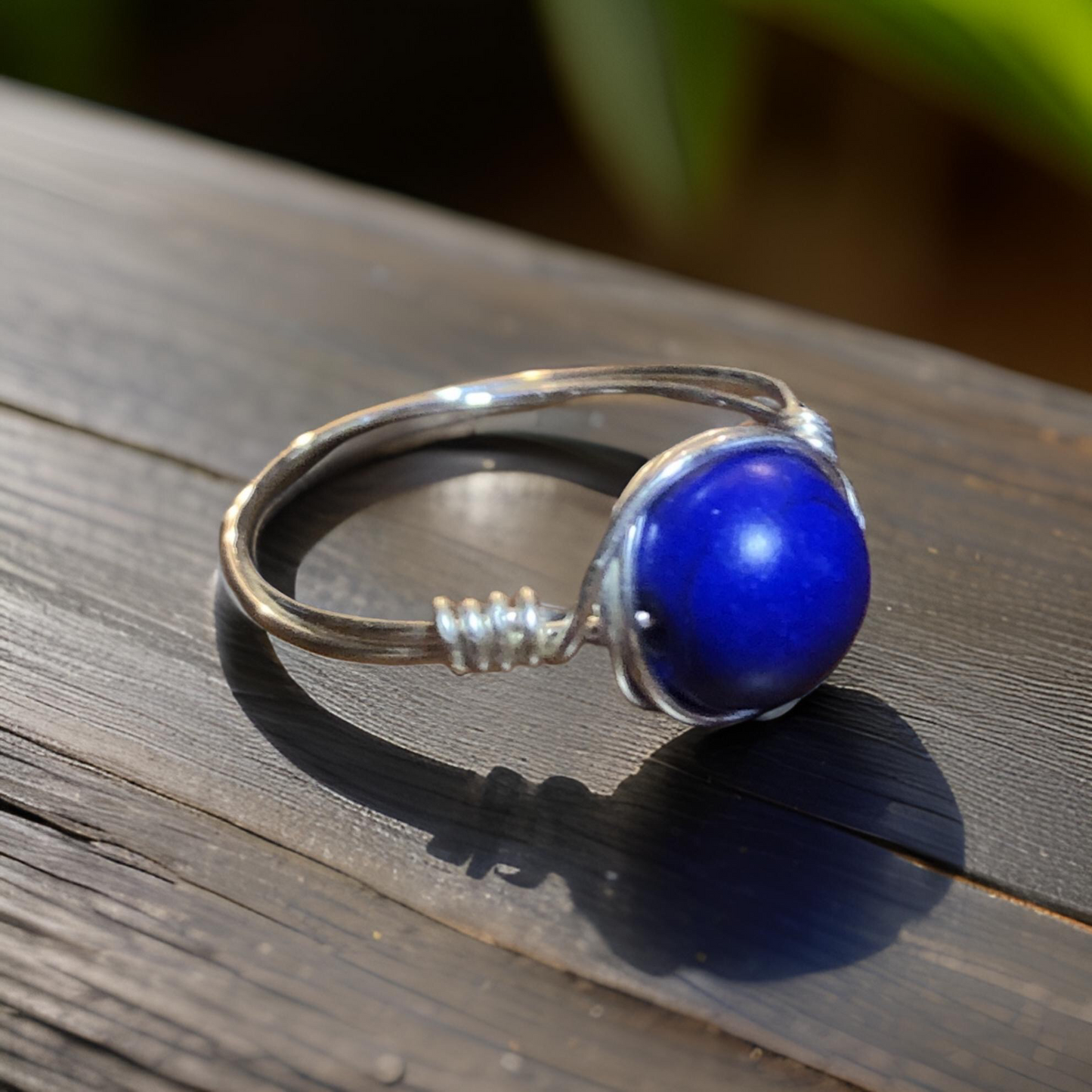 Wire -Wrapped Lapis Lazuli Ring