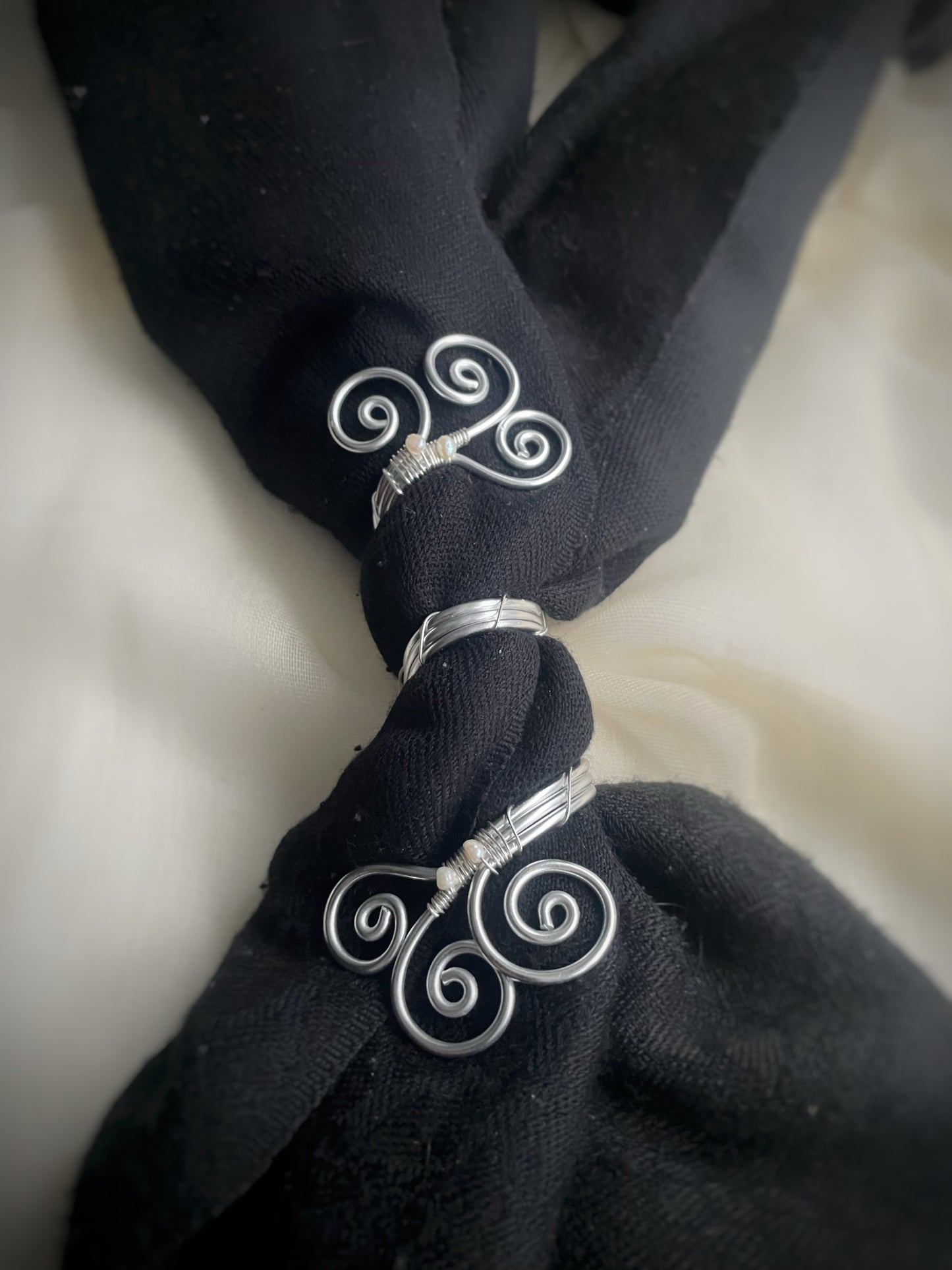 Silver-Toned Aluminum Scarf Slide | Handmade Scarf Jewellery