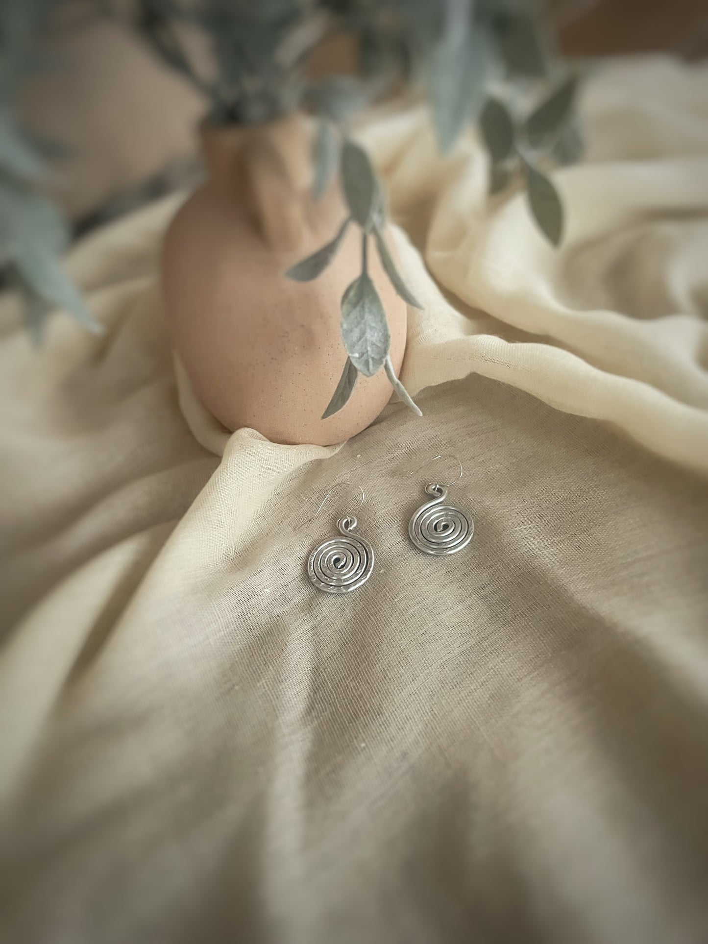 Modern Aluminum Spiral Earrings