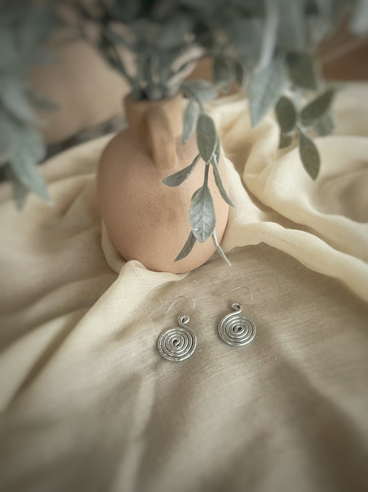 Modern Aluminum Spiral Earrings