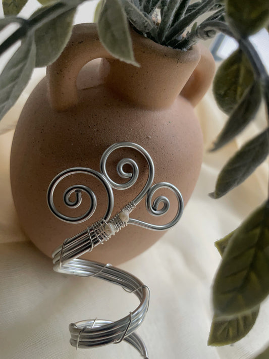 Silver-Toned Aluminum Scarf Slide | Handmade Scarf Jewellery