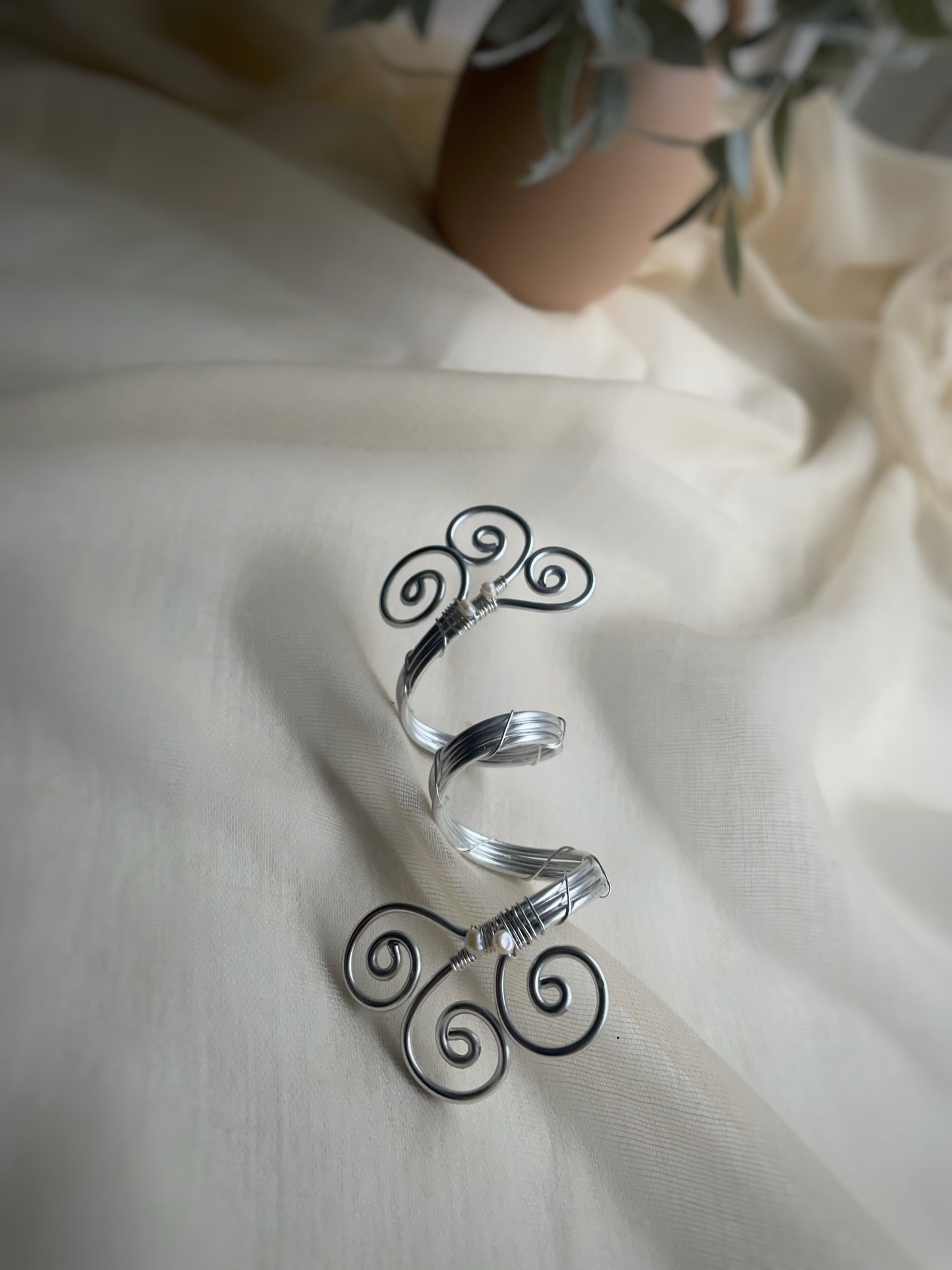 Silver-Toned Aluminum Scarf Slide | Handmade Scarf Jewellery