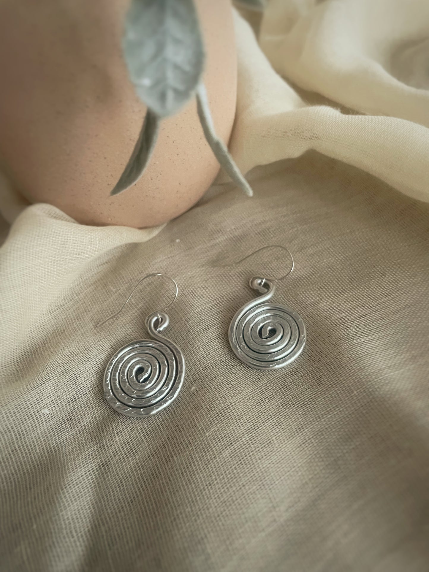 Modern Aluminum Spiral Earrings