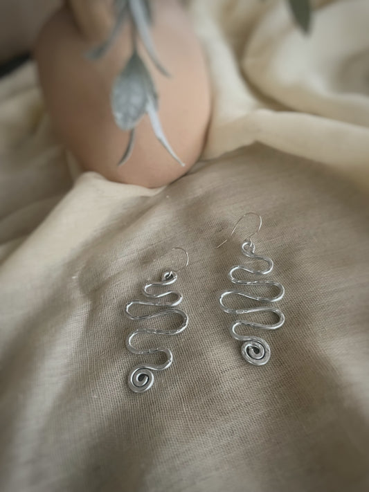 Modern Aluminum Spiral Earrings