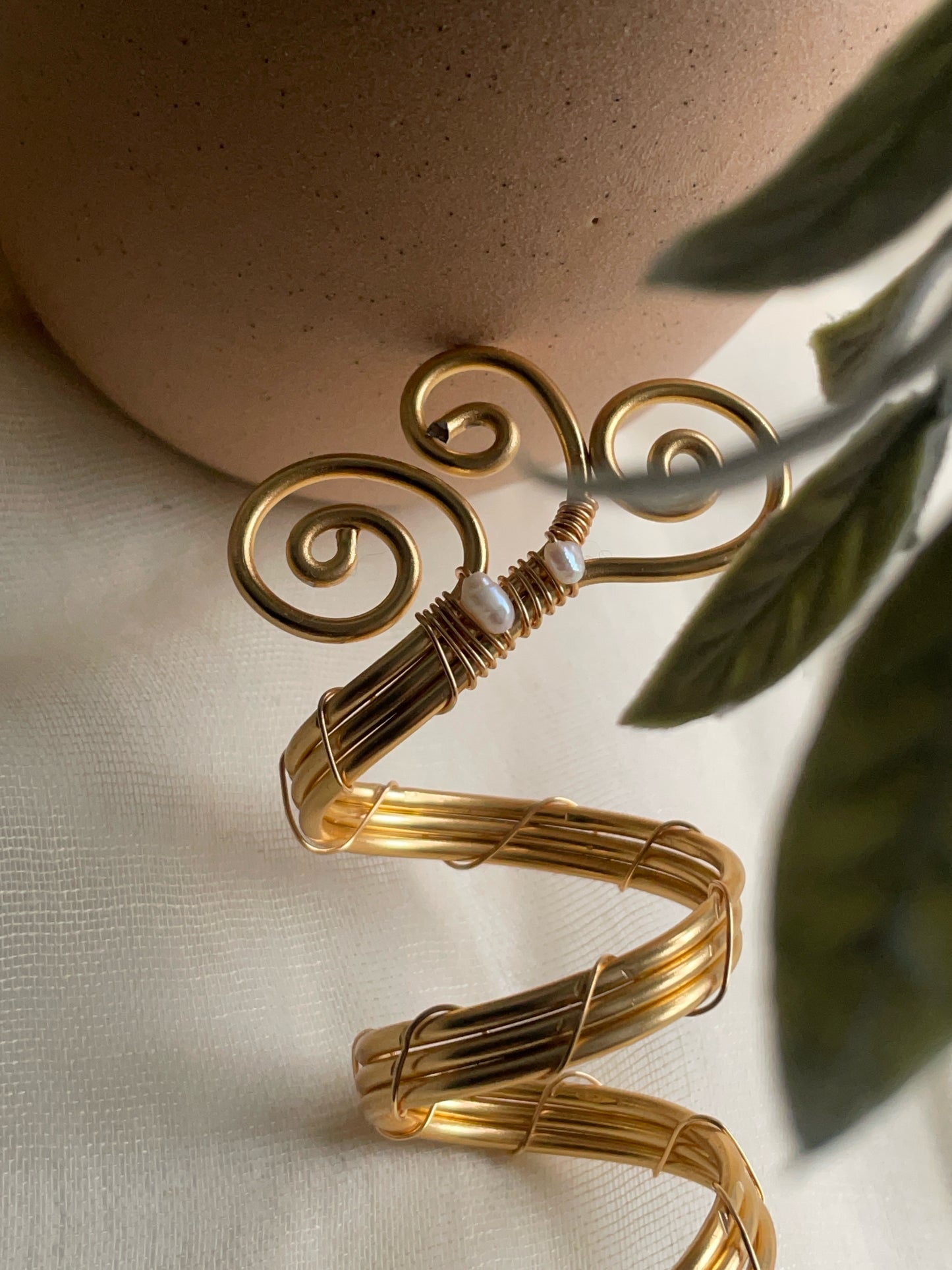 Gold-Toned Metal Scarf Slide | Handmade Scarf Jewellery