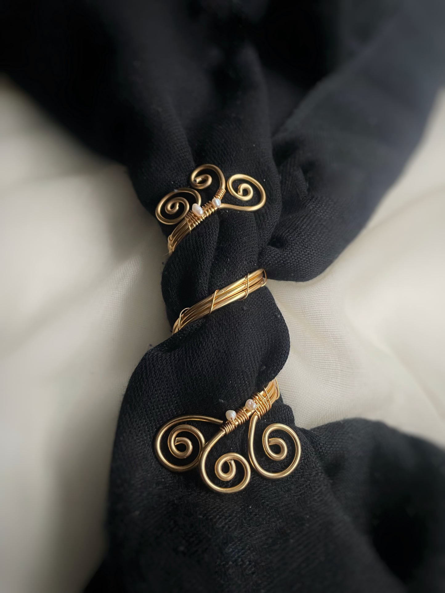 Gold-Toned Metal Scarf Slide | Handmade Scarf Jewellery