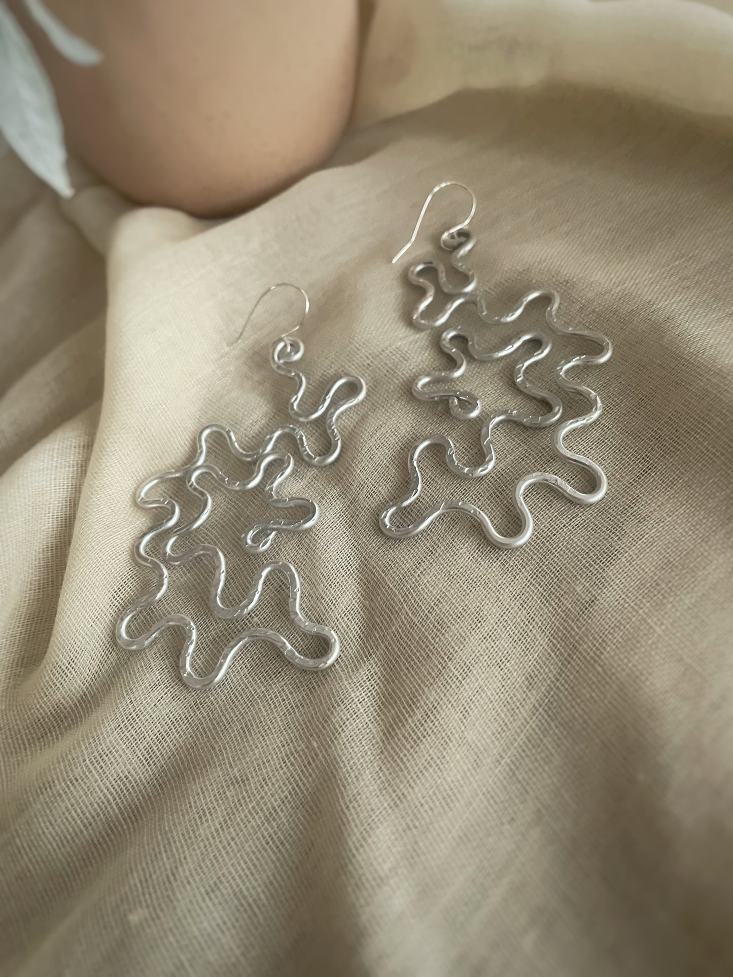 Bold Modern Aluminum Abstract Earrings